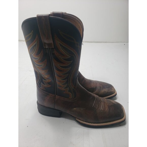 Ariat 10029689 Men\'s Amos Full-Grain Leather Square Toe Western Boots Size 9.5D main image 6